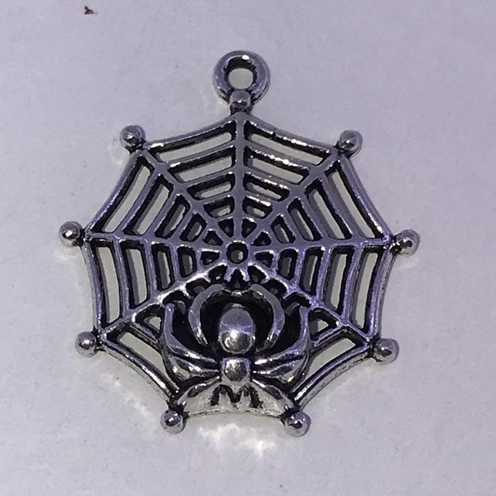 Silver Plated Pewter Spiderweb Pendant